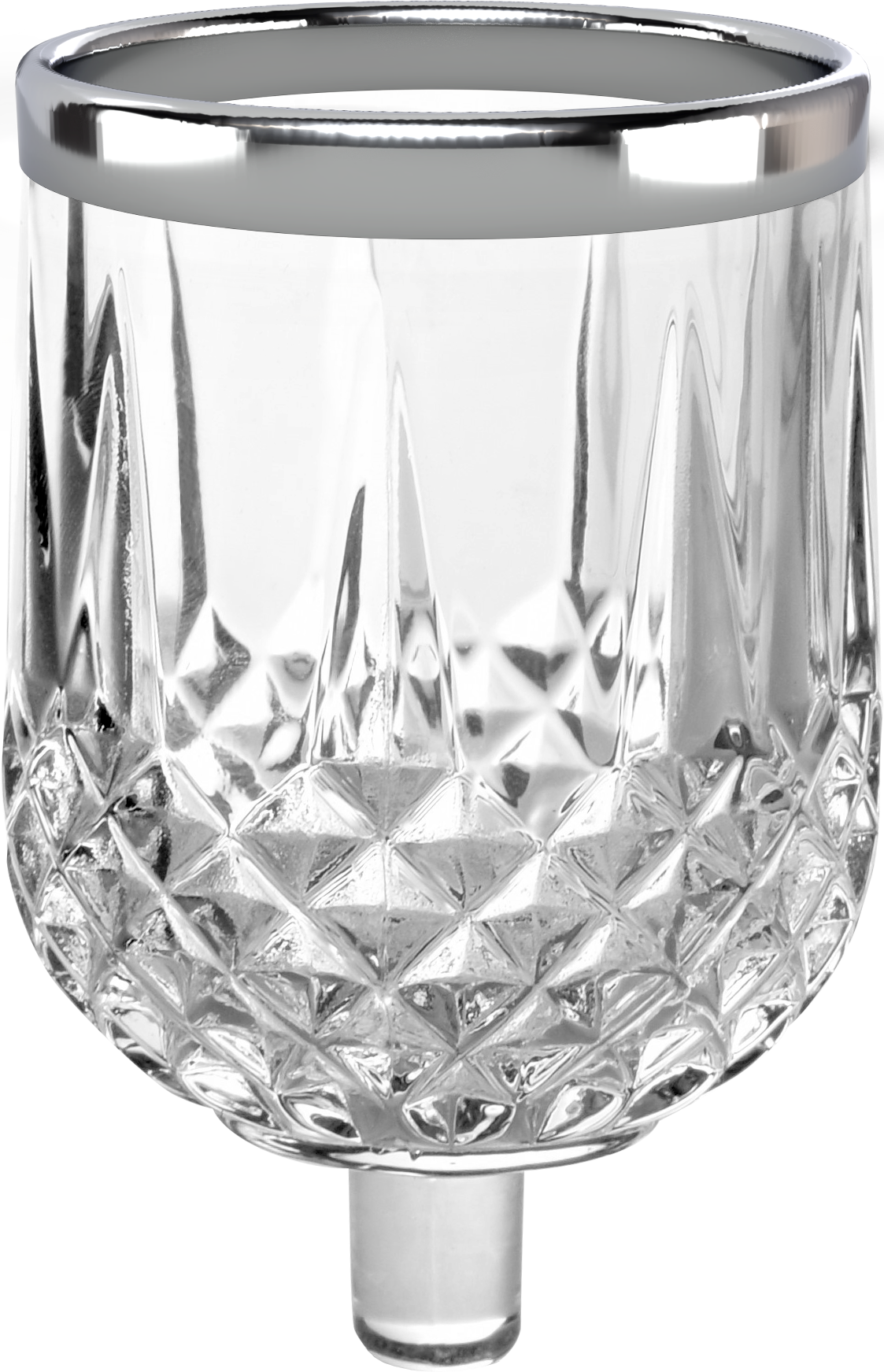 Vasos de cristal para aceite #13 con borde plateado, paquete de 9 25617