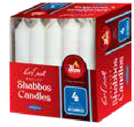 Velas europeas de Shabat de 4 horas, paquete de 40 26154