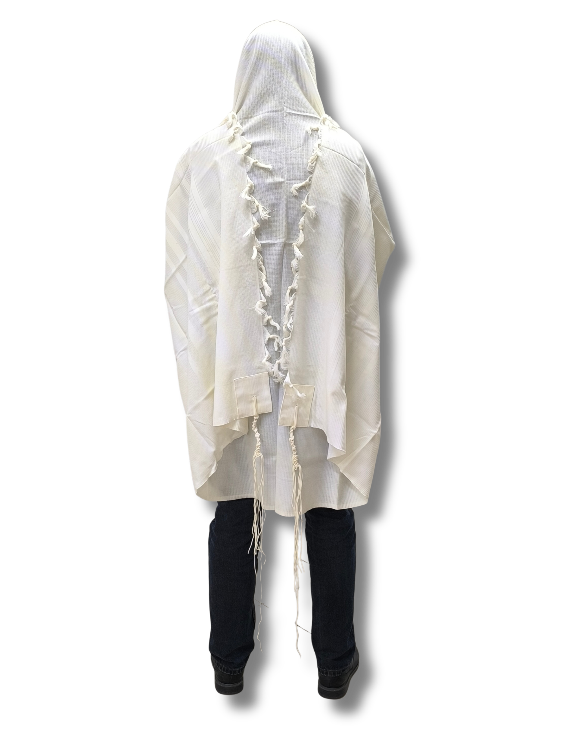 Talit Gadol LANA Blanco Antideslizante Talla 60 TY