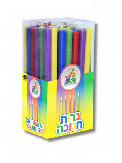 Long Chanukah Candles Colors 28003