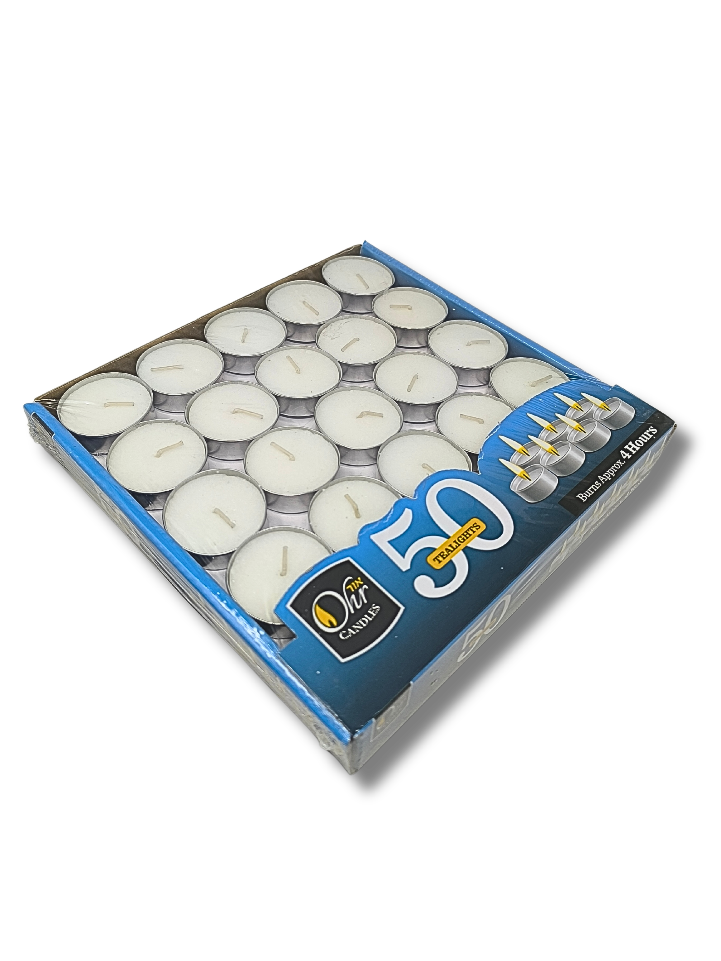Velas tealight viajeras 4 Horas (paq. con 50) 28080