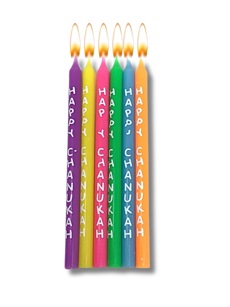 Long colored Hanukkah candles 28309