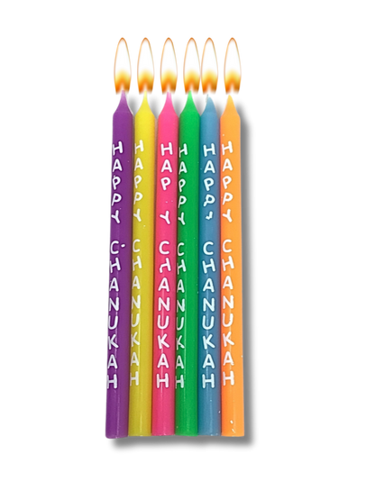 Long colored Hanukkah candles 28309