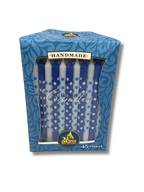 Velas Januka azul con blanco con Estrellas 28311