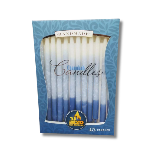 White and Blue Hanukkah Candles 28301