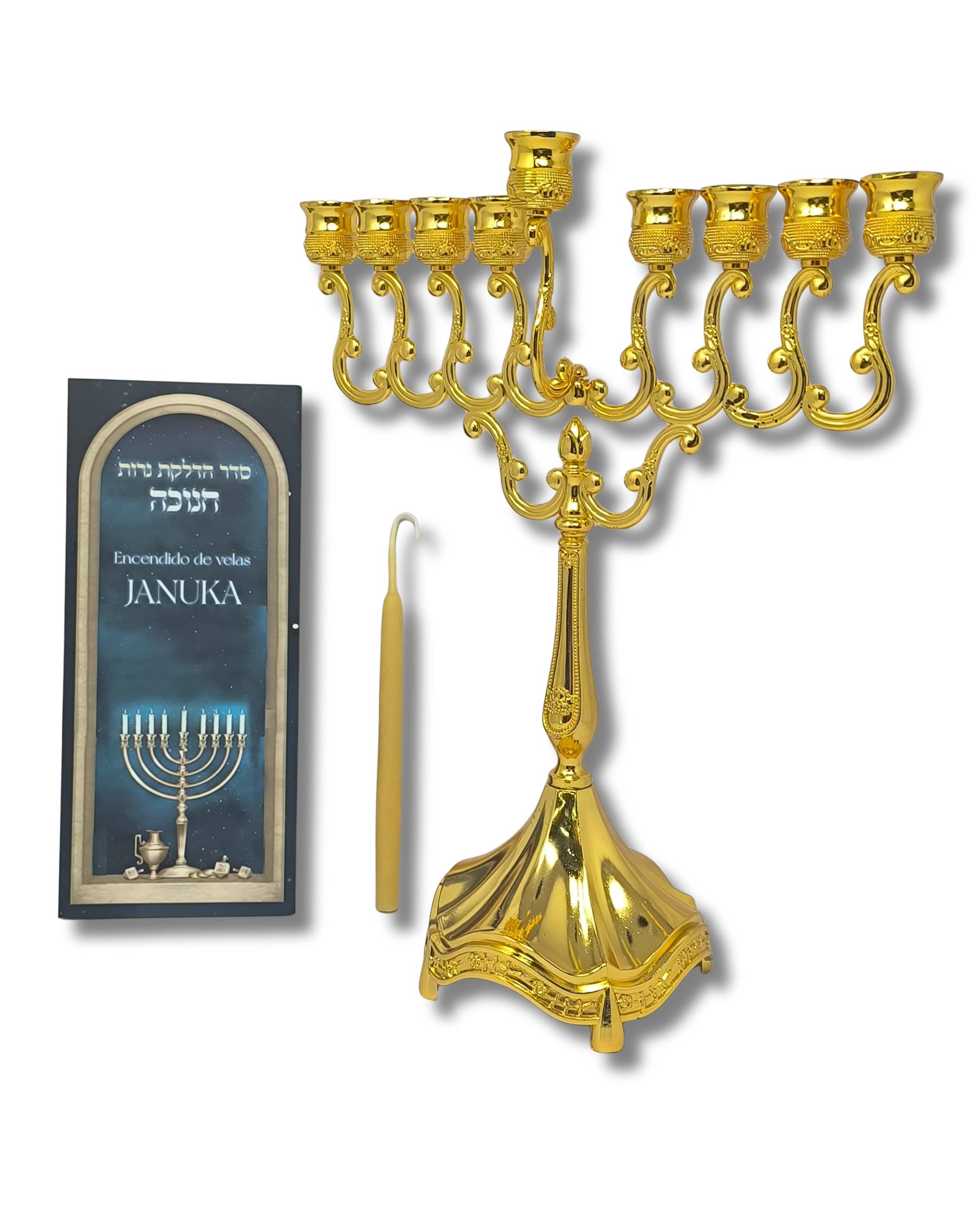 Juego, set o kit de janukia 12063 con vela shamash 20110 y tríptico 11343
