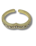 Anillo en corazon con diamante dorado ajustable 95476