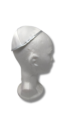 Kipa satin  blanca con borde plateado 00321