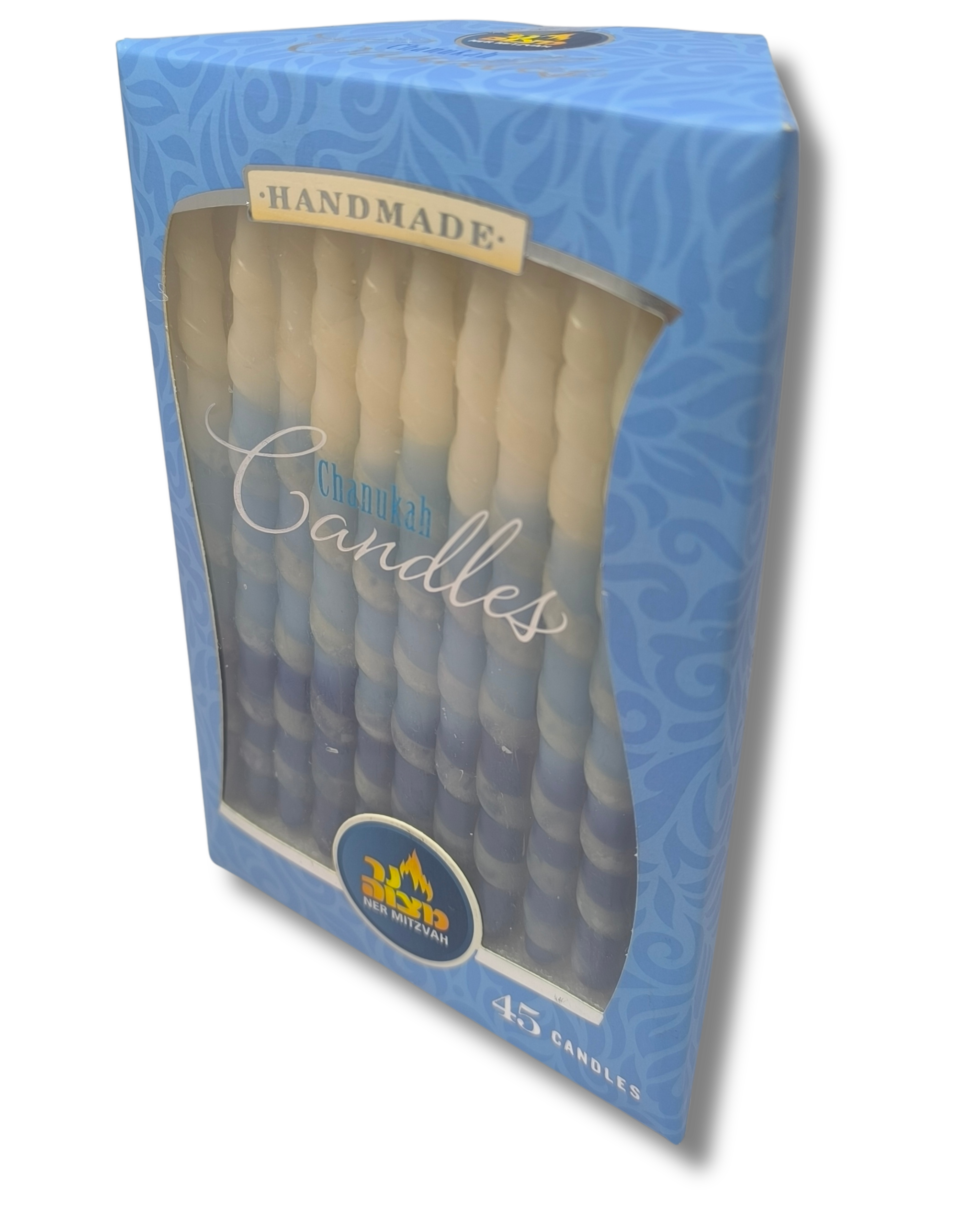 Velas januka enrolladas Blanca con azul, 28364