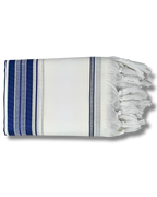 Talit gadol akrilan Azul con Plateado