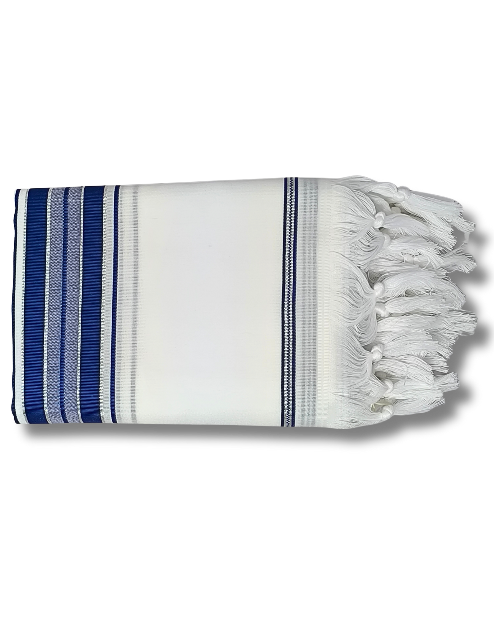 Talit gadol akrilan Azul con Plateado