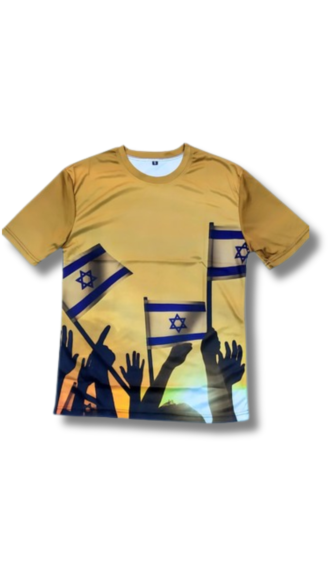 Playera Bandera de Israel dorada