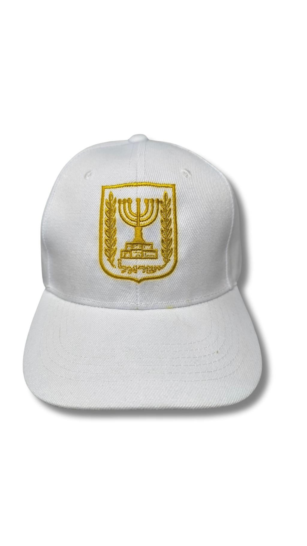 Gorra blanca Menora & Israel dorado 11523