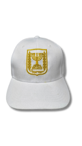 Gorra blanca Menora & Israel dorado 11523