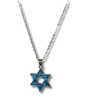 Collar Maguen david trenzado Turqueza 7060