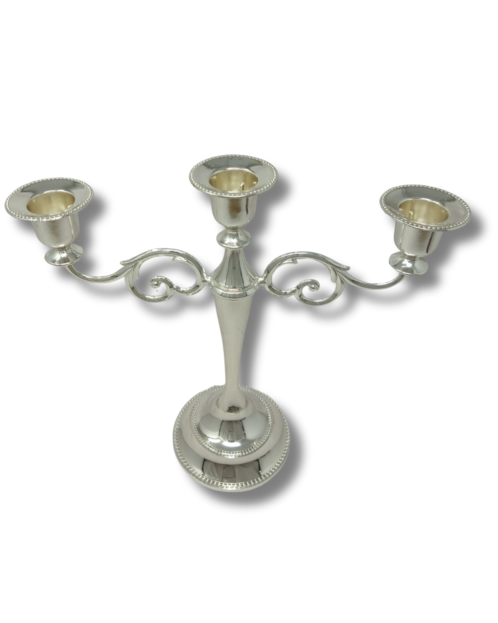 Candelabro Elegante para Shabat 3 brazos Plateado 10706