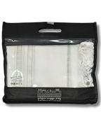 Talit gadol akrilan Blanco Plateado