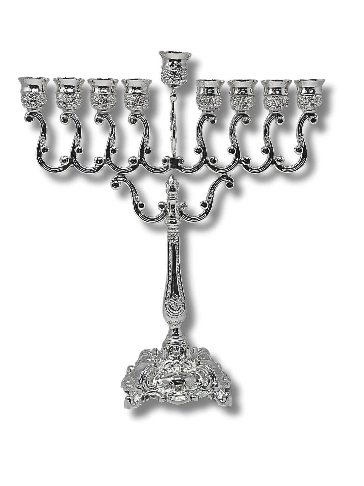 9-Armed Pewter Chanukiah for vessels Mod. 30234