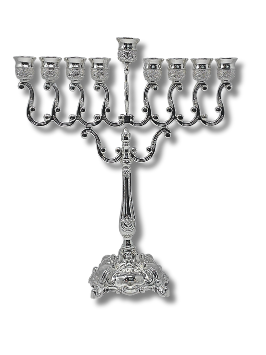 9-Armed Pewter Chanukiah for vessels Mod. 30234