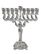 Bright chrome-plated nickel hanukiah for vessels 30237