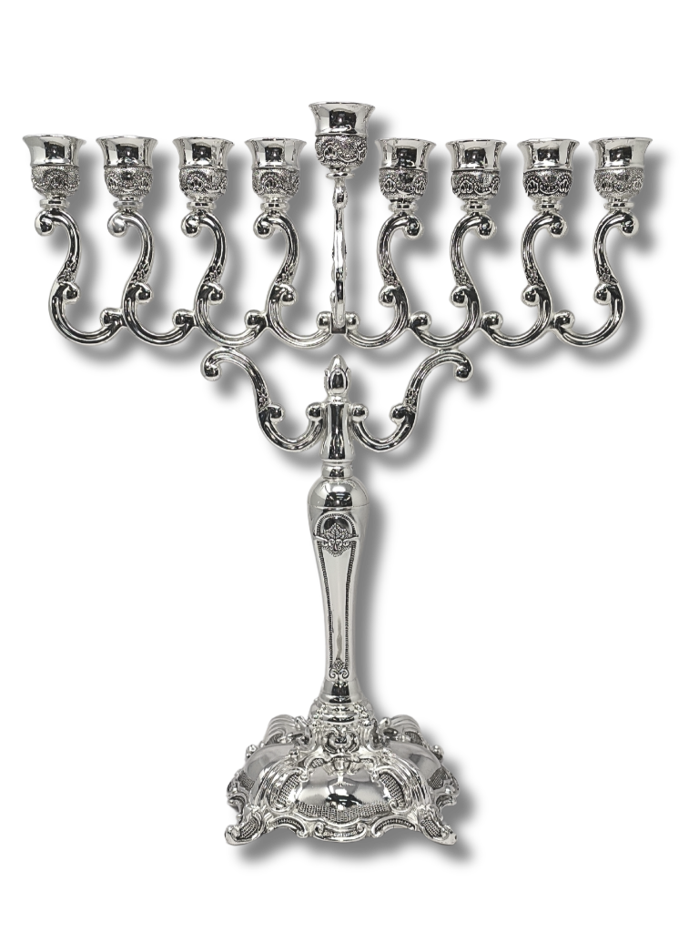 Bright chrome-plated nickel hanukiah for vessels 30237