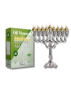 Bright chrome-plated nickel hanukiah for vessels 30237