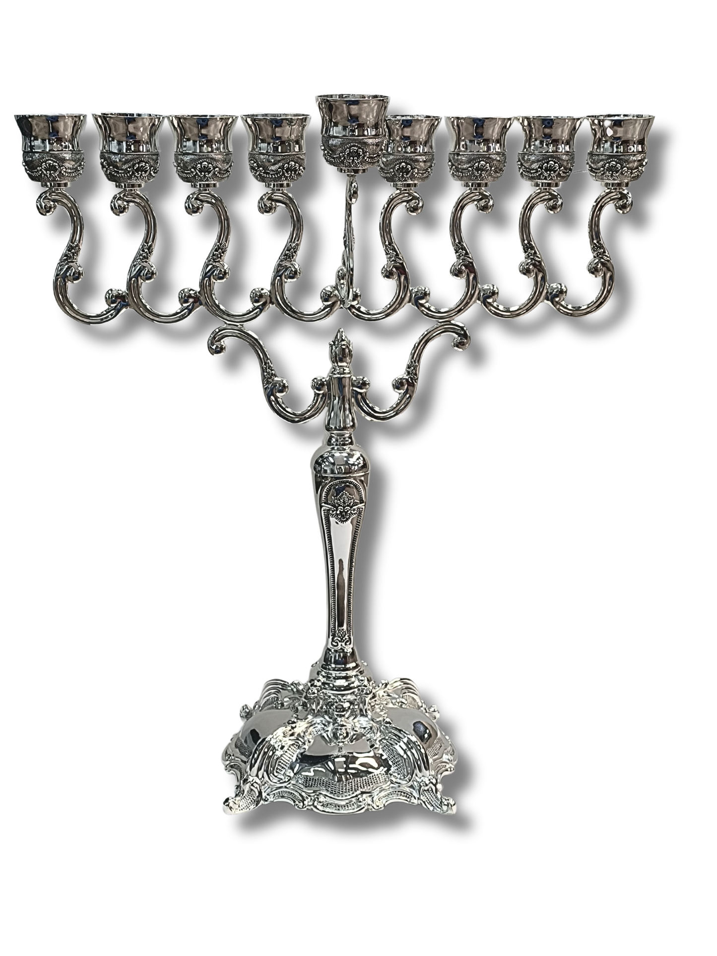 Silver chanukiah for oil vessels 57cm 30238