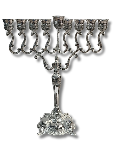 Silver chanukiah for oil vessels 57cm 30238