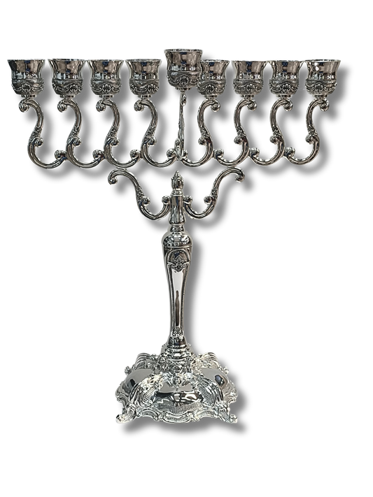 Silver chanukiah for oil vessels 57cm 30238