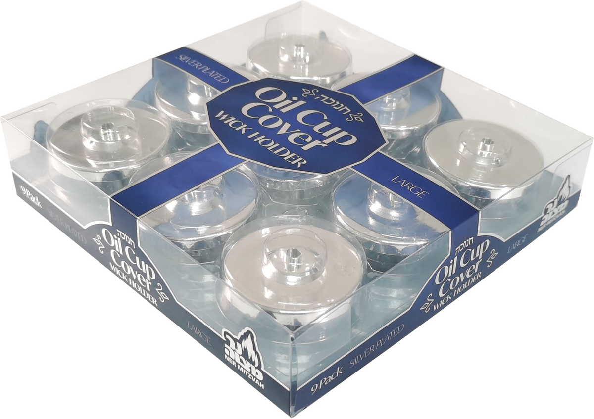 Cubiertas plateadas para vasos de aceite grandes, paquete de 9 30524