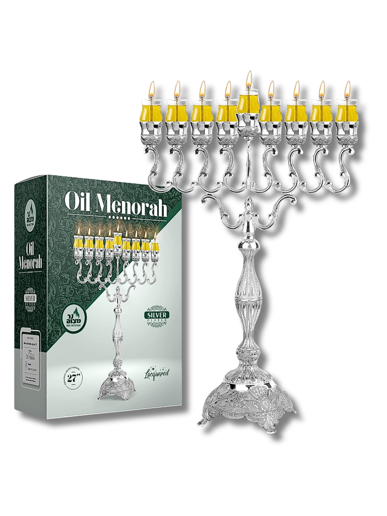 Silver Hanukkah for Jumbo Oil Vessels 70cm 30660