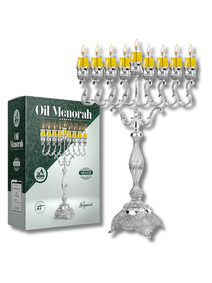 Silver Hanukkah for Jumbo Oil Vessels 70cm 30660