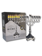 Black marbled Hanukiah for vessels 31201