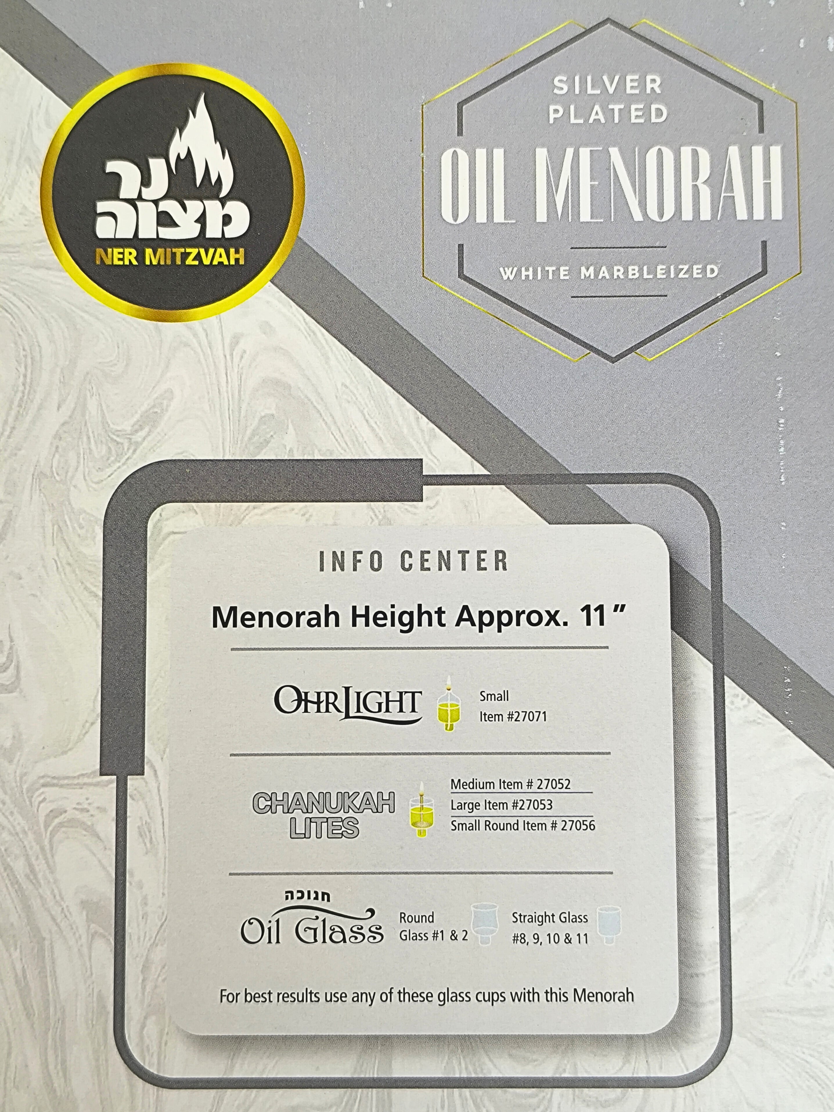 White Chanukiah for glasses 31202