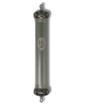 Estuche de mezuzá de metal con corona – 15 cm, 24300
