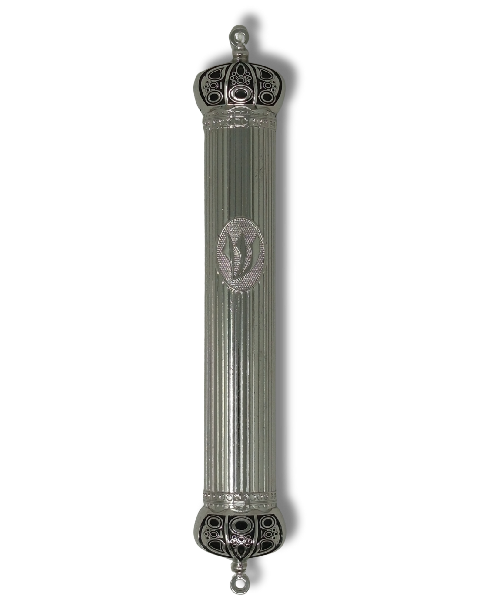 Estuche de mezuzá de metal con corona – 15 cm, 24300
