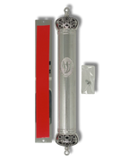 Estuche de mezuzá de metal con corona – 15 cm, 24300