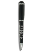 Pluma elegante negra con inscripción plateada “Ana Be-Koaj”, 53164