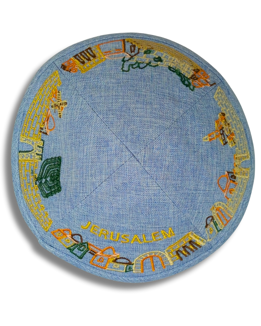 Kipá de Lino con Bordado Elegante, 18108