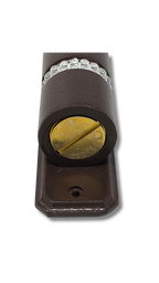 Estuche para mezuza cafe de madera redonda 15cm 20618