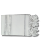 Talit Gadol Akrilan talla 60 blanco con plateado TY 12339