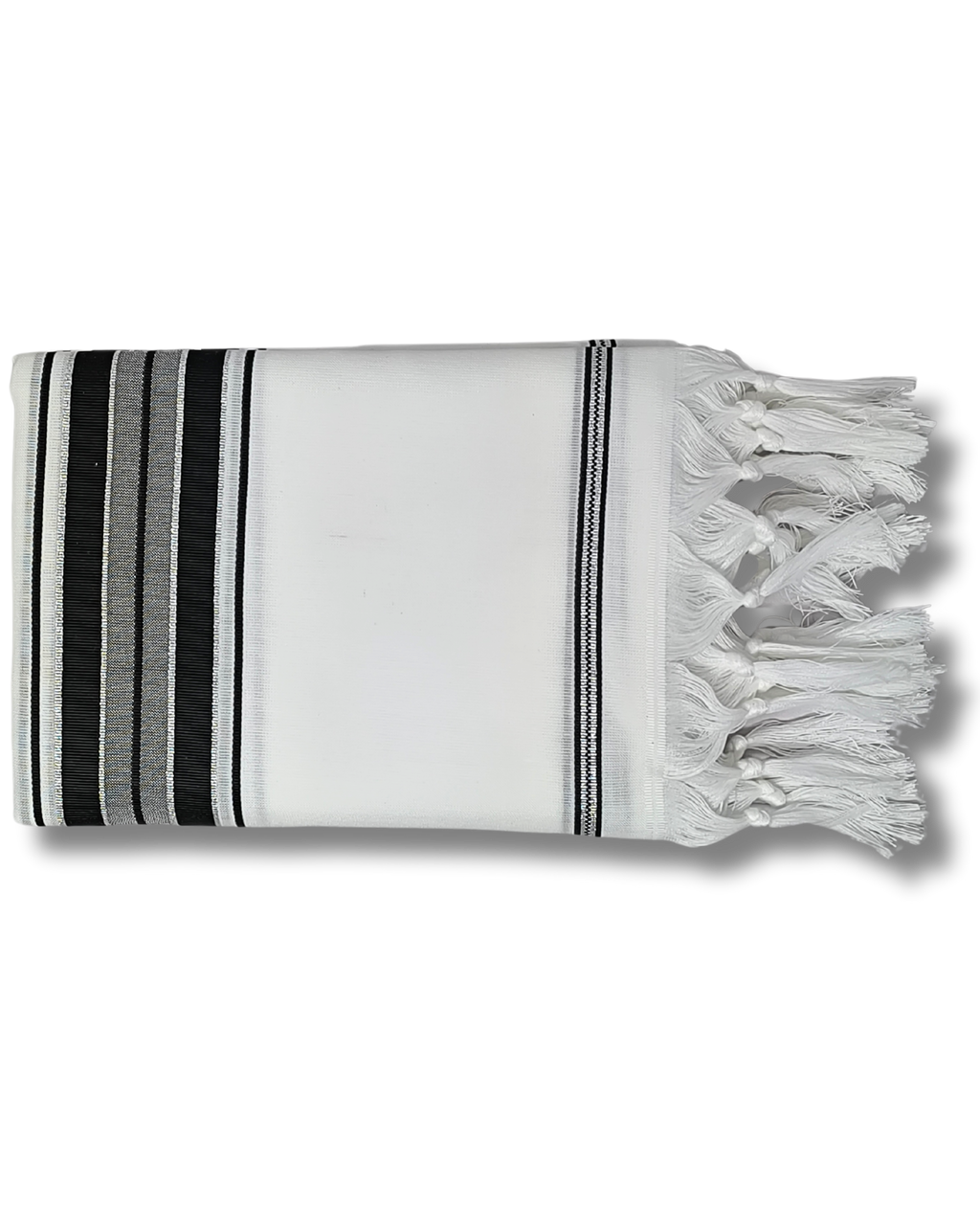 Talit Gadol Akrilan talla 50 negro con plateado TY 12328