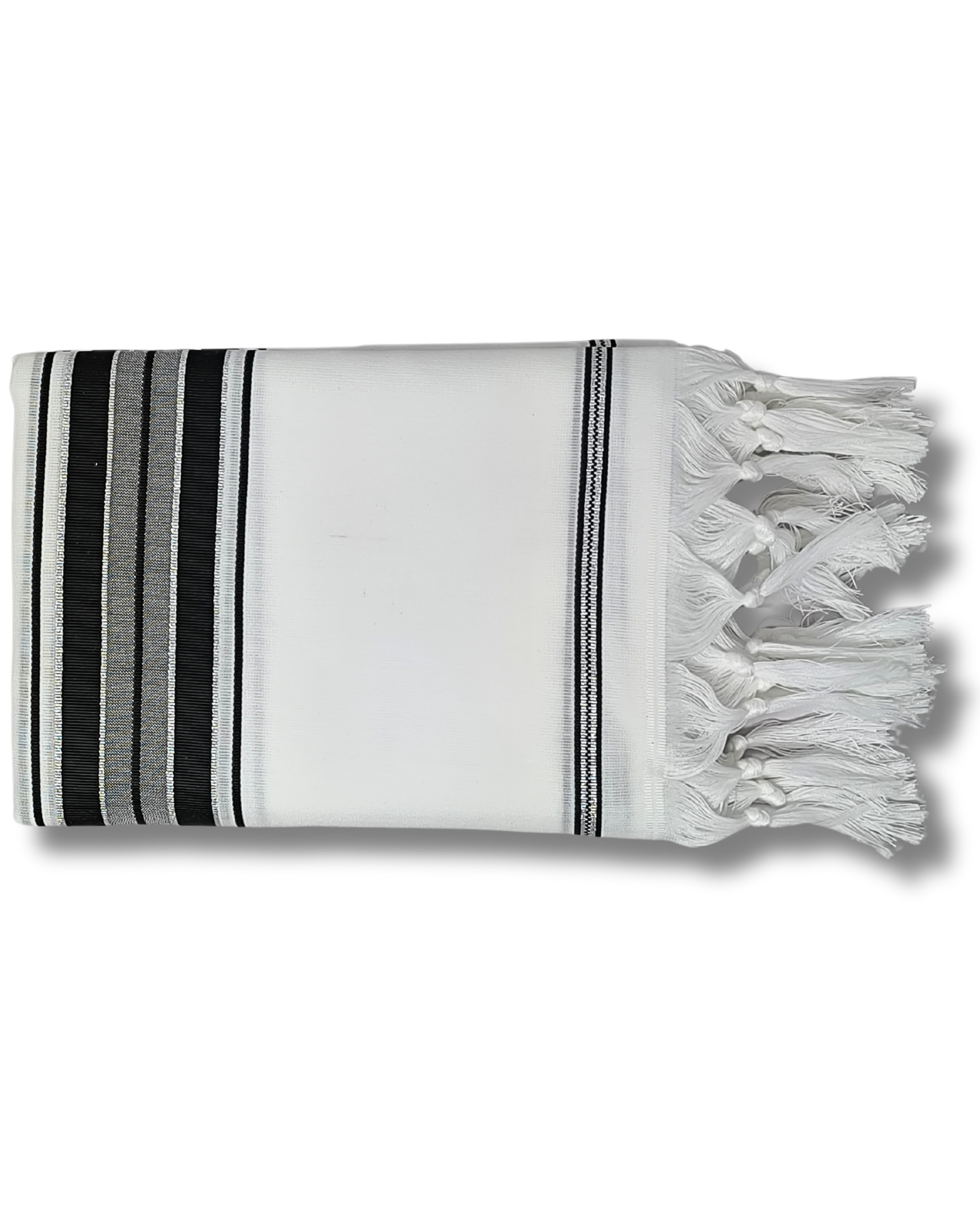 Talit gadol akrilan Negro con Plateado