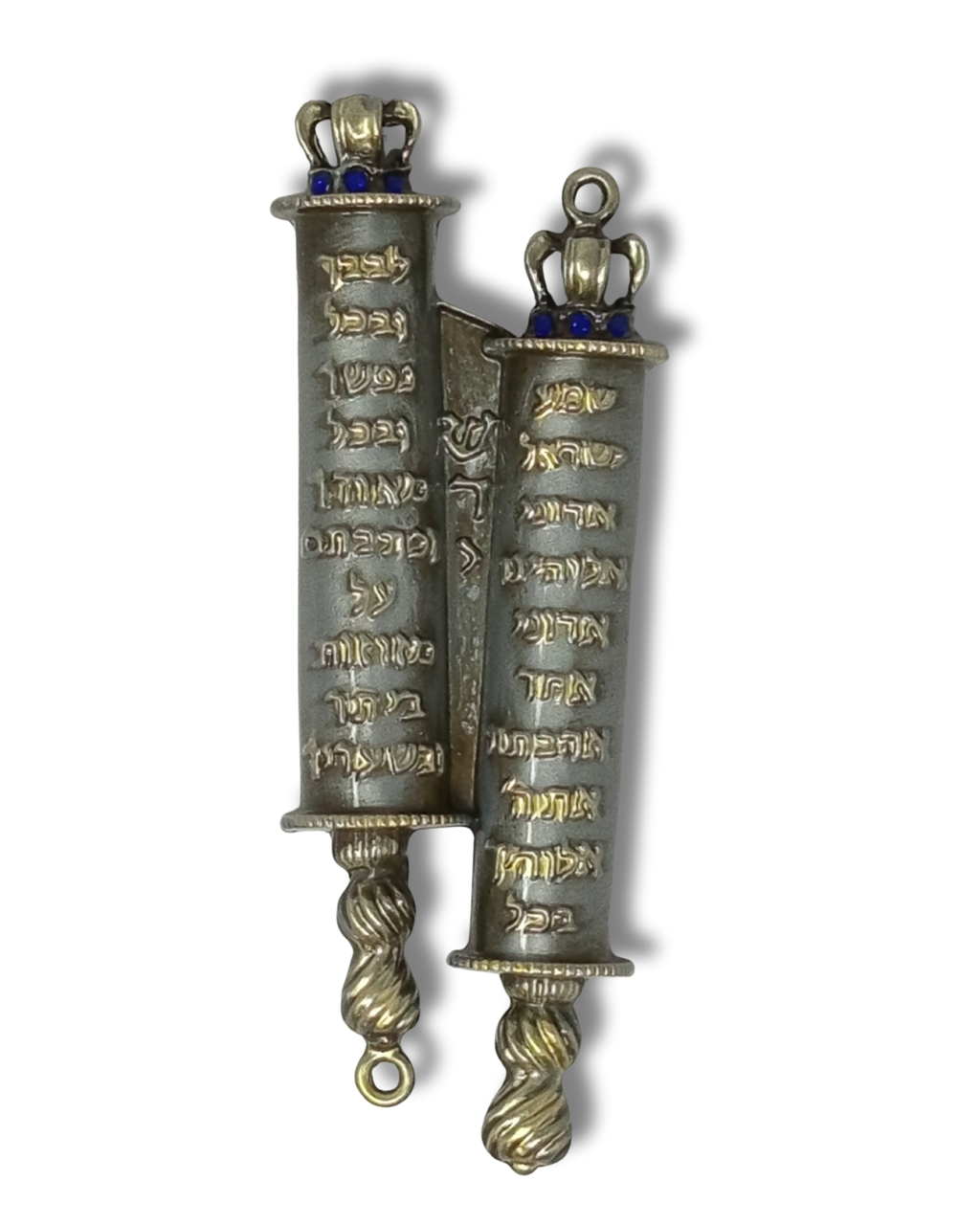 Mezuza sefer tora plateada y dorada 12280