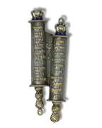 Mezuza sefer tora plateada y dorada 12280