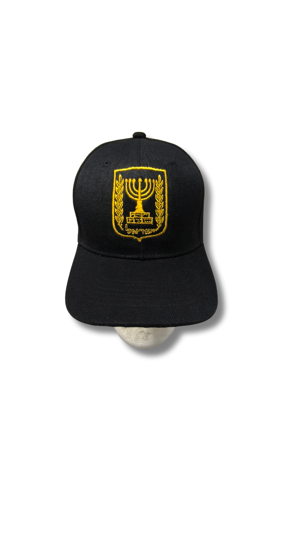 Gorra Negra Menora & Israel  dorado 11562