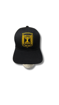 Gorra Negra Menora & Israel  dorado 11562