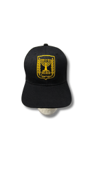 Gorra Negra Menora & Israel  dorado 11562