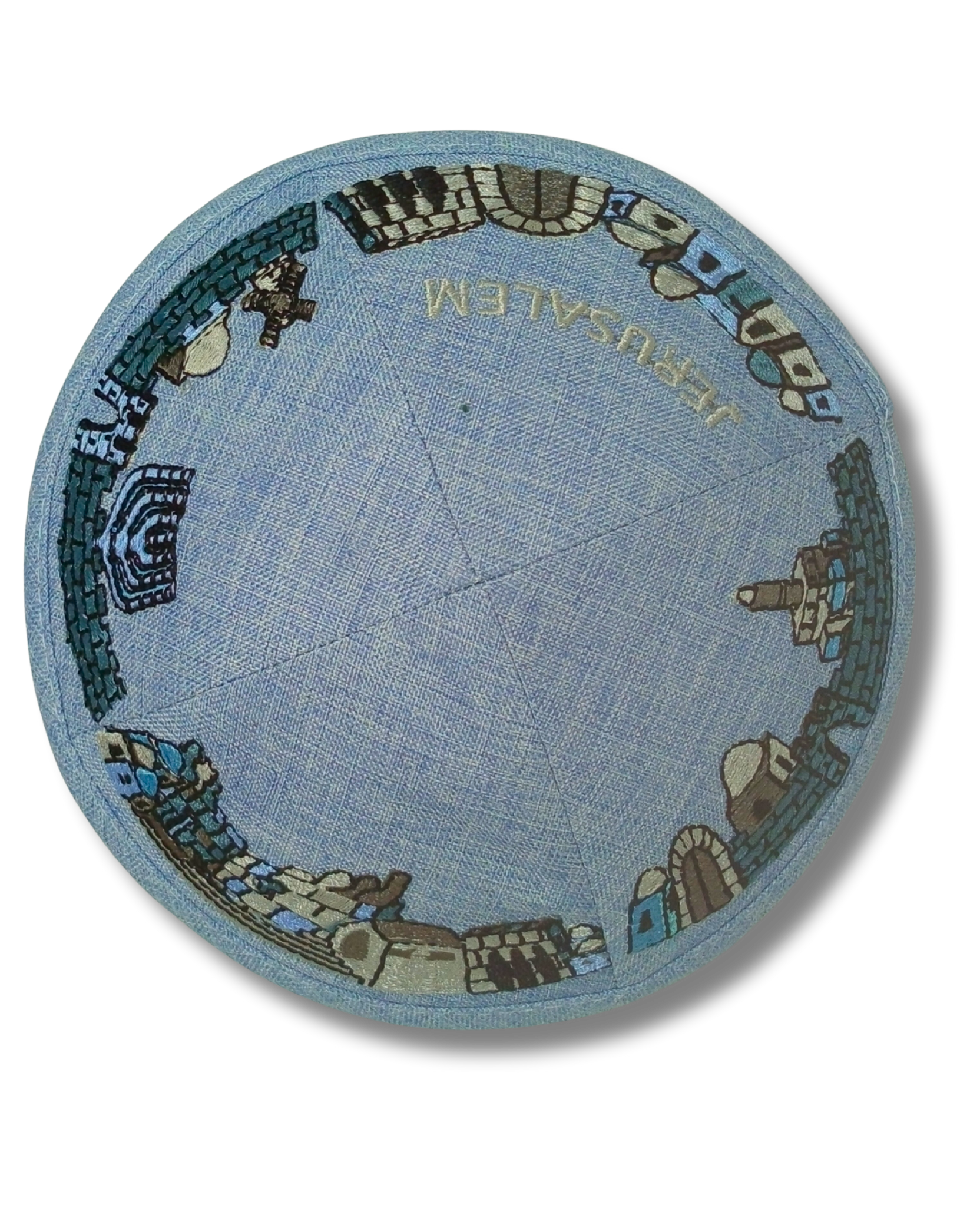 Kipá de Lino con Bordado Elegante, 18130