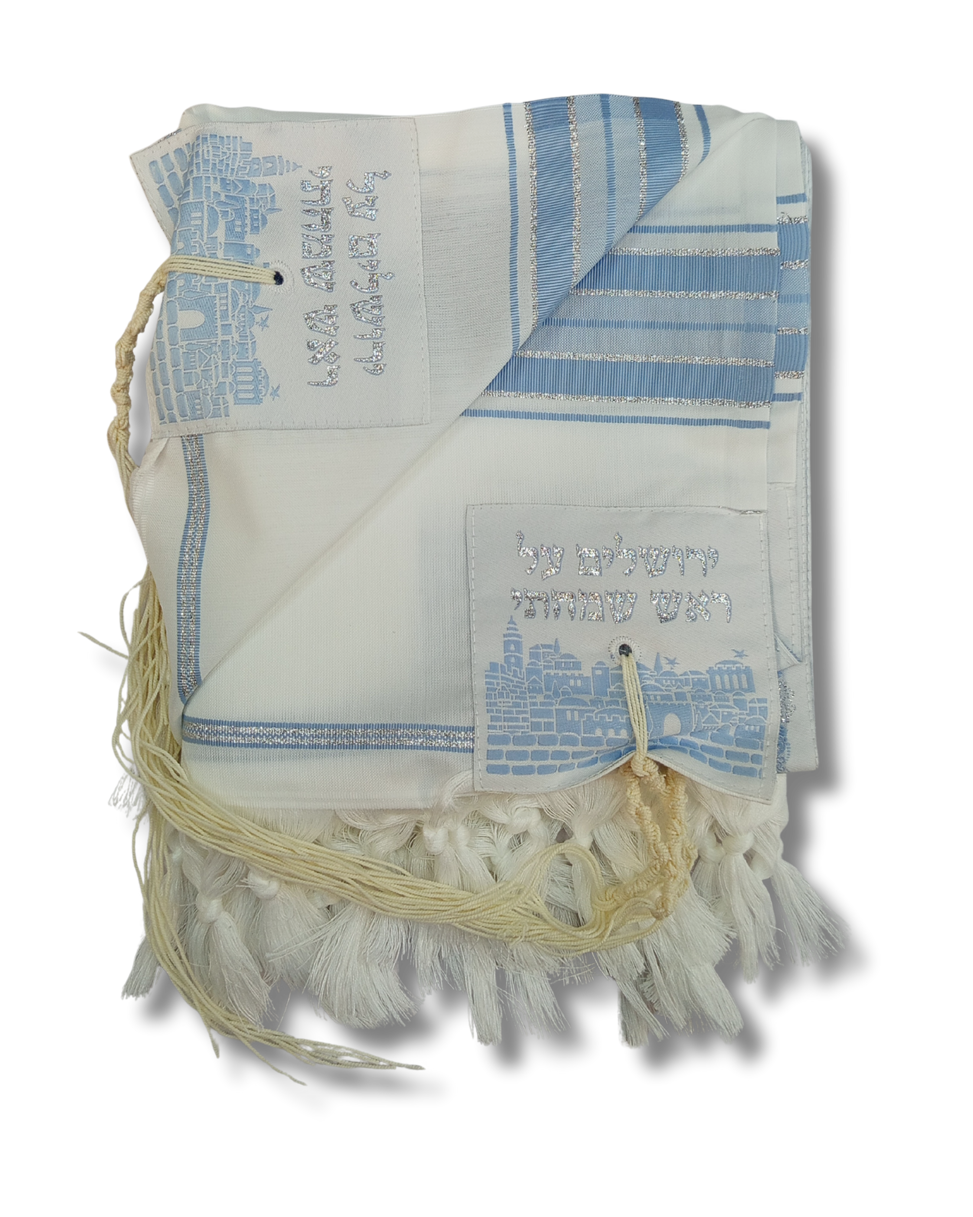 Talit gadol akrilan Azul Celeste